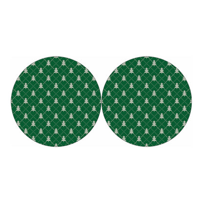 Christmas Tree Knitted Pattern Print Car Coasters