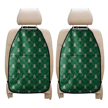 Christmas Tree Knitted Pattern Print Car Seat Organizers