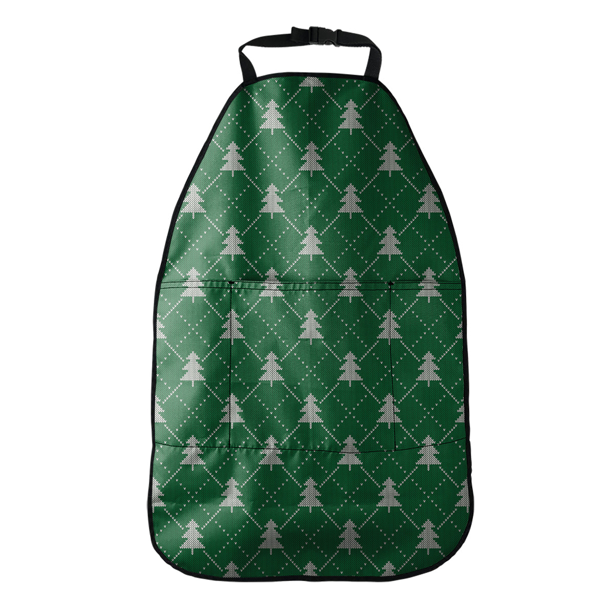 Christmas Tree Knitted Pattern Print Car Seat Organizers
