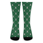 Christmas Tree Knitted Pattern Print Crew Socks