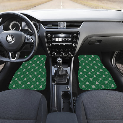 Christmas Tree Knitted Pattern Print Front and Back Car Floor Mats