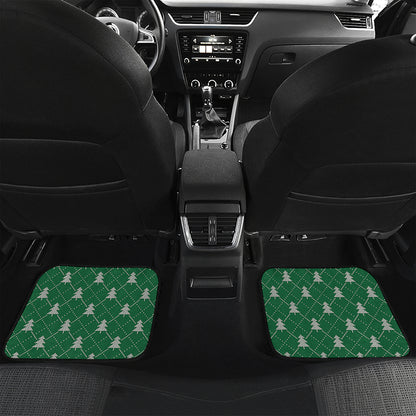 Christmas Tree Knitted Pattern Print Front and Back Car Floor Mats
