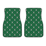 Christmas Tree Knitted Pattern Print Front Car Floor Mats