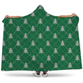 Christmas Tree Knitted Pattern Print Hooded Blanket