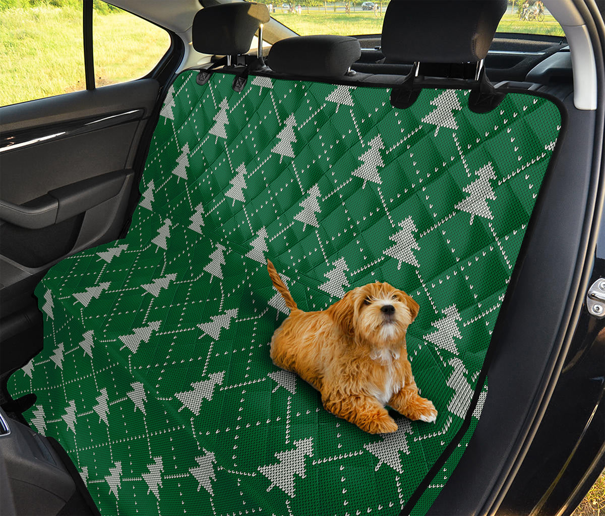 Christmas Tree Knitted Pattern Print Pet Car Back Seat Cover