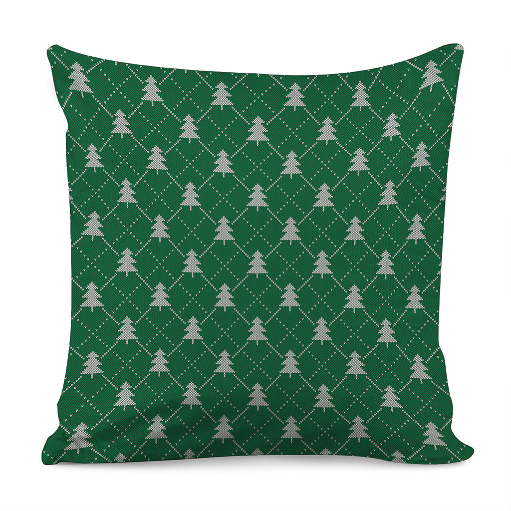 Christmas Tree Knitted Pattern Print Pillow Cover