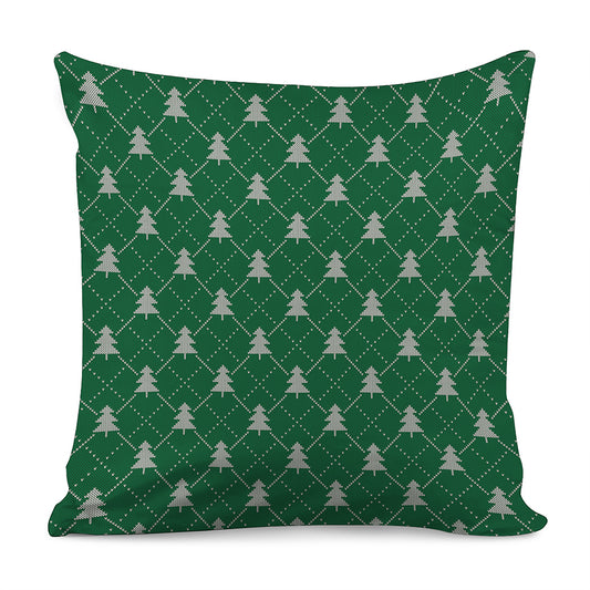 Christmas Tree Knitted Pattern Print Pillow Cover