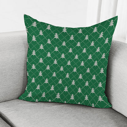 Christmas Tree Knitted Pattern Print Pillow Cover