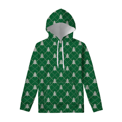 Christmas Tree Knitted Pattern Print Pullover Hoodie