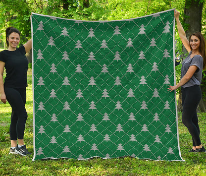 Christmas Tree Knitted Pattern Print Quilt