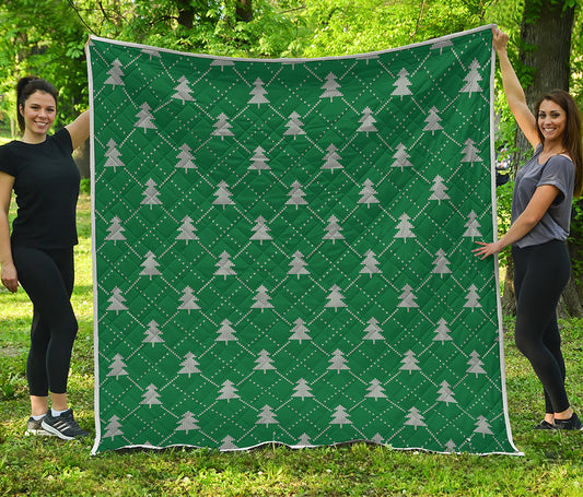 Christmas Tree Knitted Pattern Print Quilt
