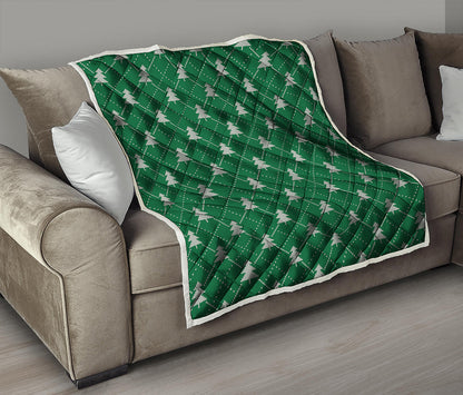 Christmas Tree Knitted Pattern Print Quilt