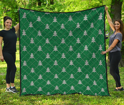 Christmas Tree Knitted Pattern Print Quilt