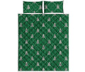 Christmas Tree Knitted Pattern Print Quilt Bed Set