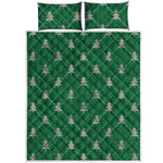 Christmas Tree Knitted Pattern Print Quilt Bed Set