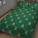 Christmas Tree Knitted Pattern Print Quilt Bed Set