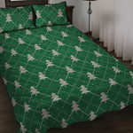 Christmas Tree Knitted Pattern Print Quilt Bed Set
