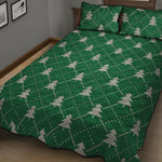 Christmas Tree Knitted Pattern Print Quilt Bed Set