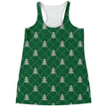 Christmas Tree Knitted Pattern Print Women's Racerback Tank Top