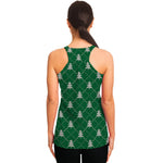 Christmas Tree Knitted Pattern Print Women's Racerback Tank Top