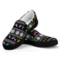 Christmas Tree Lights Print Black Slip On Sneakers