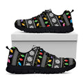 Christmas Tree Lights Print Black Running Shoes