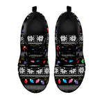 Christmas Tree Lights Print Black Sneakers