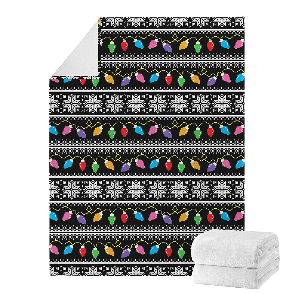 Christmas Tree Lights Print Blanket