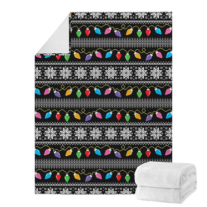 Christmas Tree Lights Print Blanket