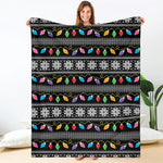 Christmas Tree Lights Print Blanket