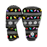 Christmas Tree Lights Print Boxing Gloves