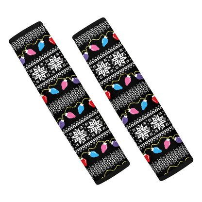 Christmas Tree Lights Print Car Seat Belt Covers