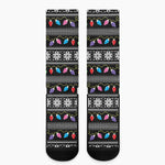 Christmas Tree Lights Print Crew Socks