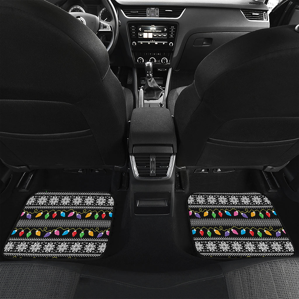 Christmas Tree Lights Print Front and Back Car Floor Mats