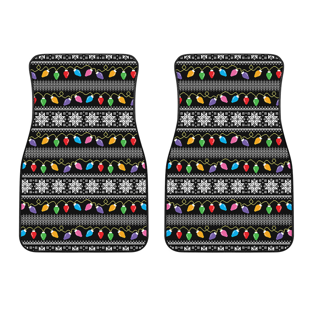Christmas Tree Lights Print Front Car Floor Mats