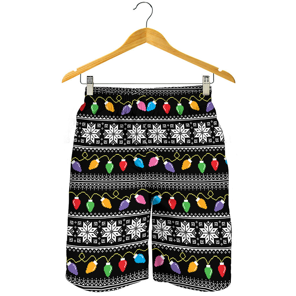 Christmas Tree Lights Print Men's Shorts