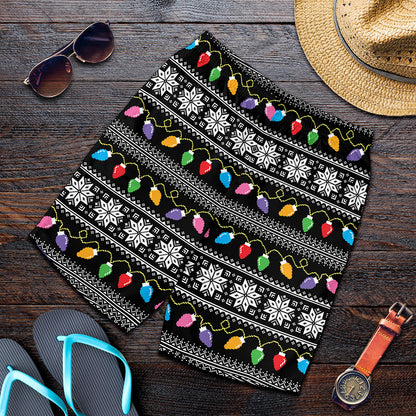 Christmas Tree Lights Print Men's Shorts