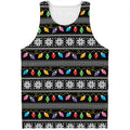 Christmas Tree Lights Print Men's Tank Top
