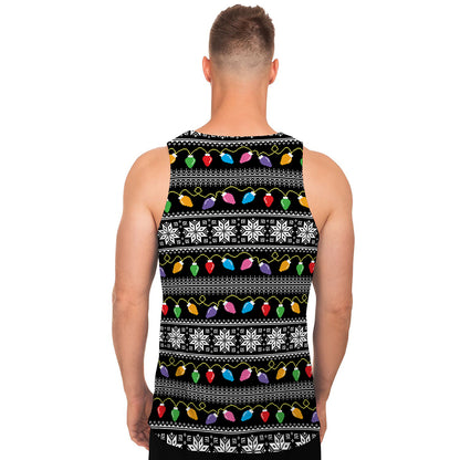 Christmas Tree Lights Print Men's Tank Top