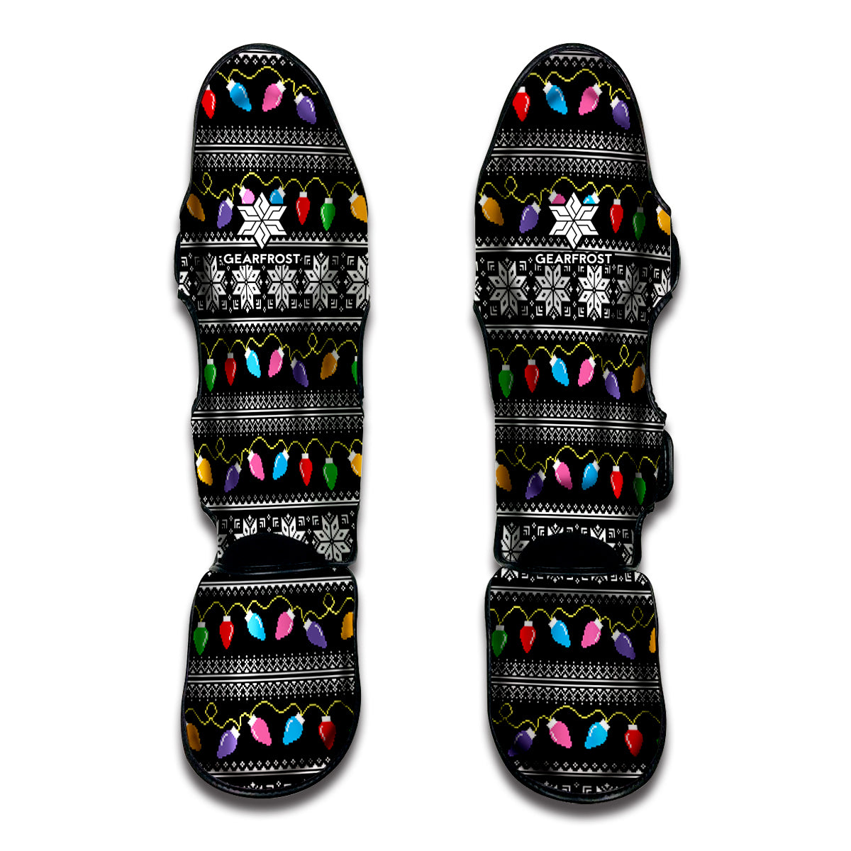 Christmas Tree Lights Print Muay Thai Shin Guard