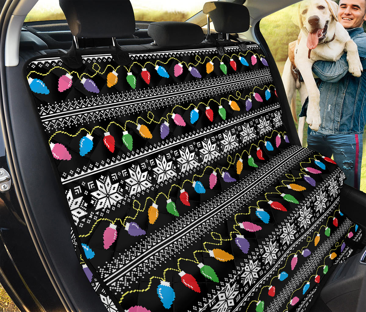 Christmas Tree Lights Print Pet Car Back Seat Cover