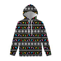 Christmas Tree Lights Print Pullover Hoodie