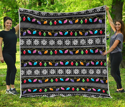Christmas Tree Lights Print Quilt