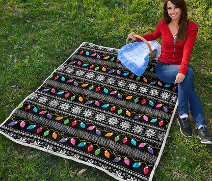 Christmas Tree Lights Print Quilt