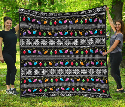 Christmas Tree Lights Print Quilt