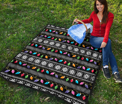 Christmas Tree Lights Print Quilt