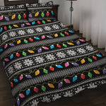 Christmas Tree Lights Print Quilt Bed Set