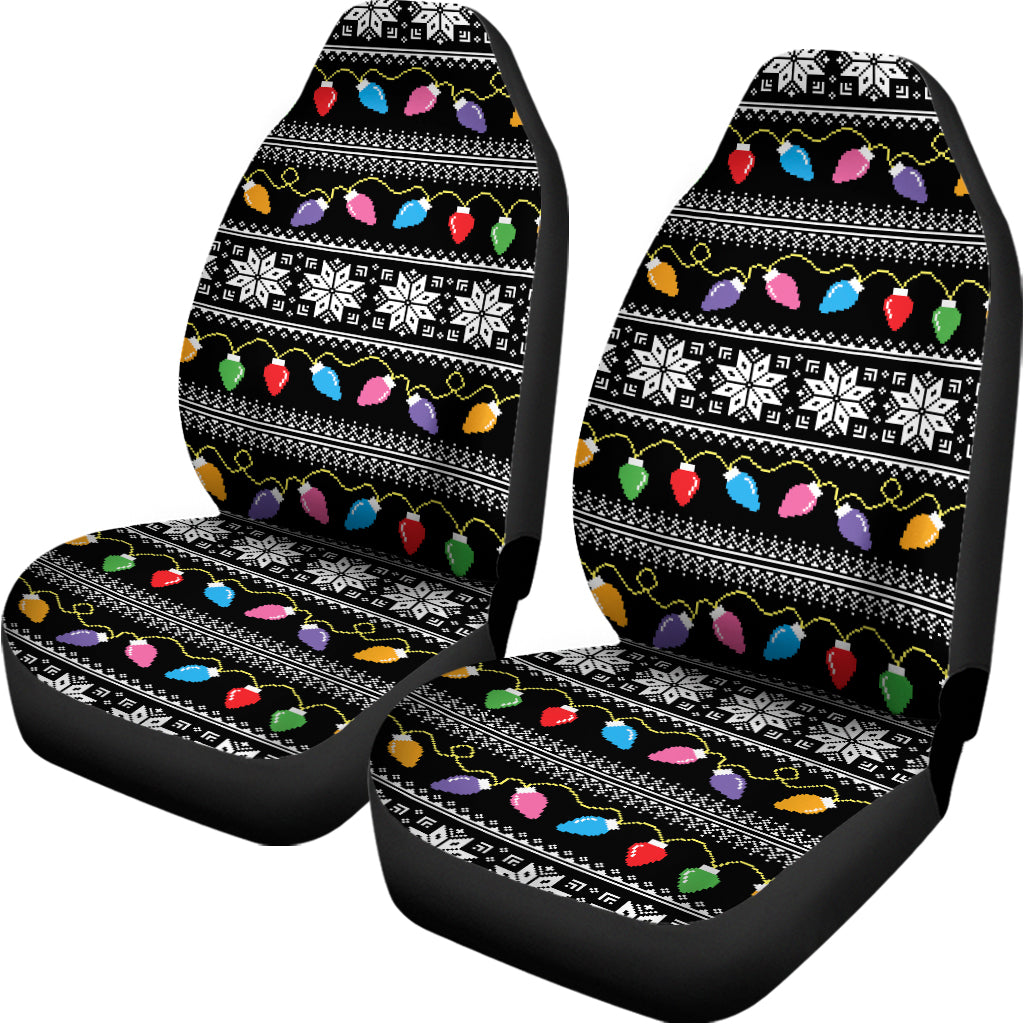 Christmas Tree Lights Print Universal Fit Car Seat Covers