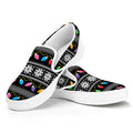 Christmas Tree Lights Print White Slip On Sneakers