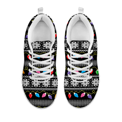 Christmas Tree Lights Print White Sneakers